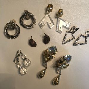 Vintage crystal clip on earrings
